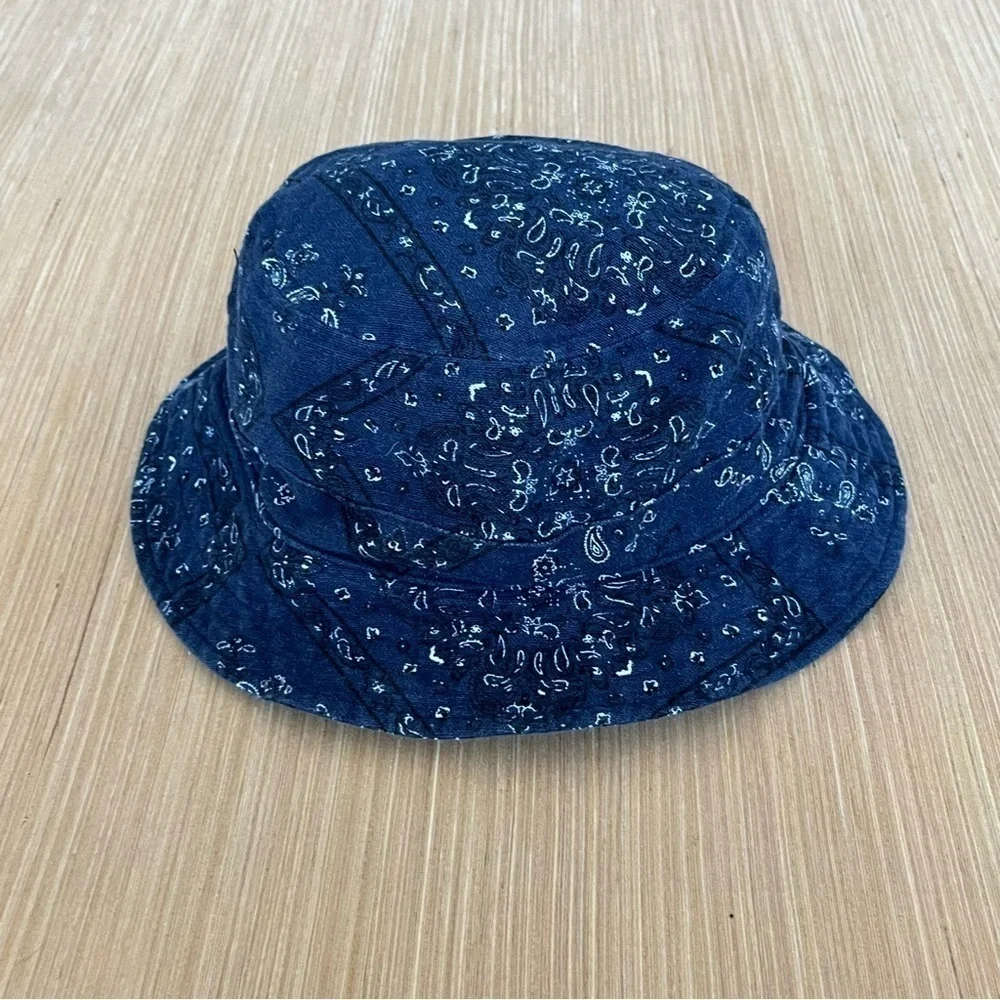 Kid's Chambray Paisley Print Bucket Hat